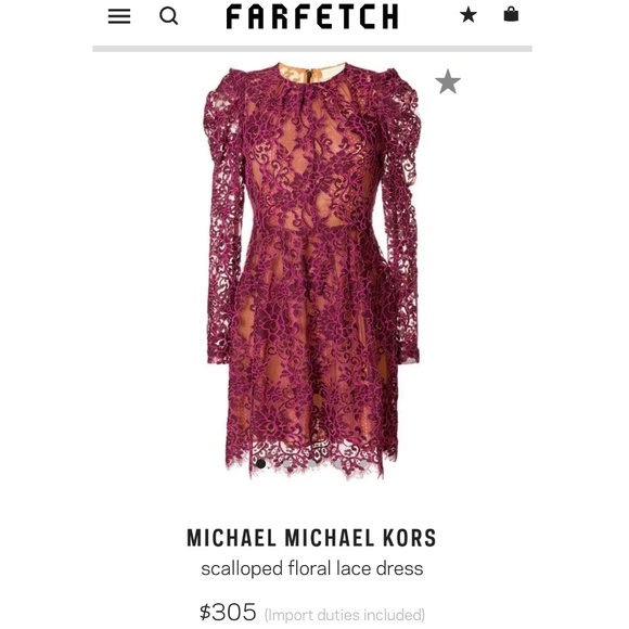 Michael Kors Dresses & Skirts - Michael kors Maroon & Pink lace Dress